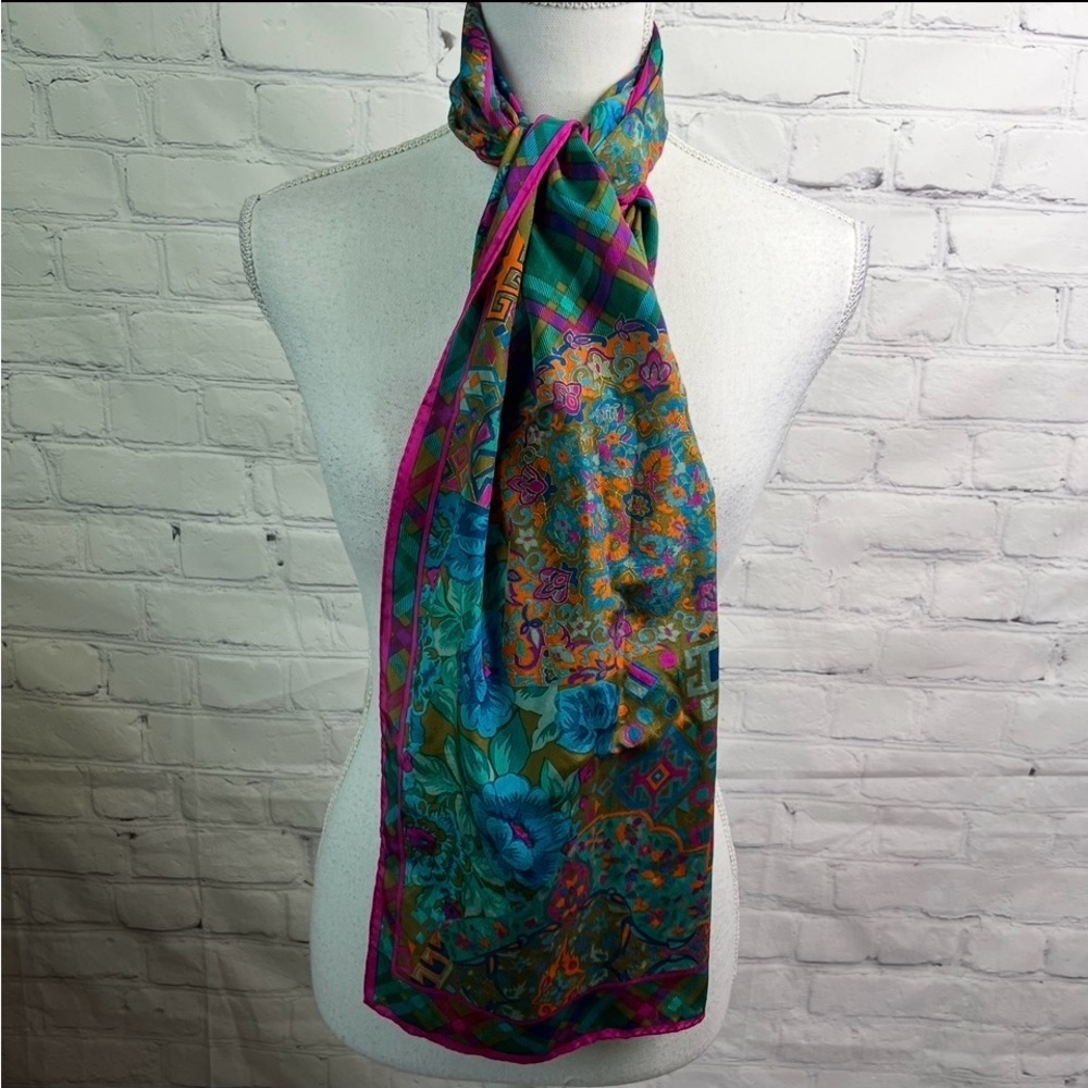ALBERT NIPON Colorful Floral Scarf